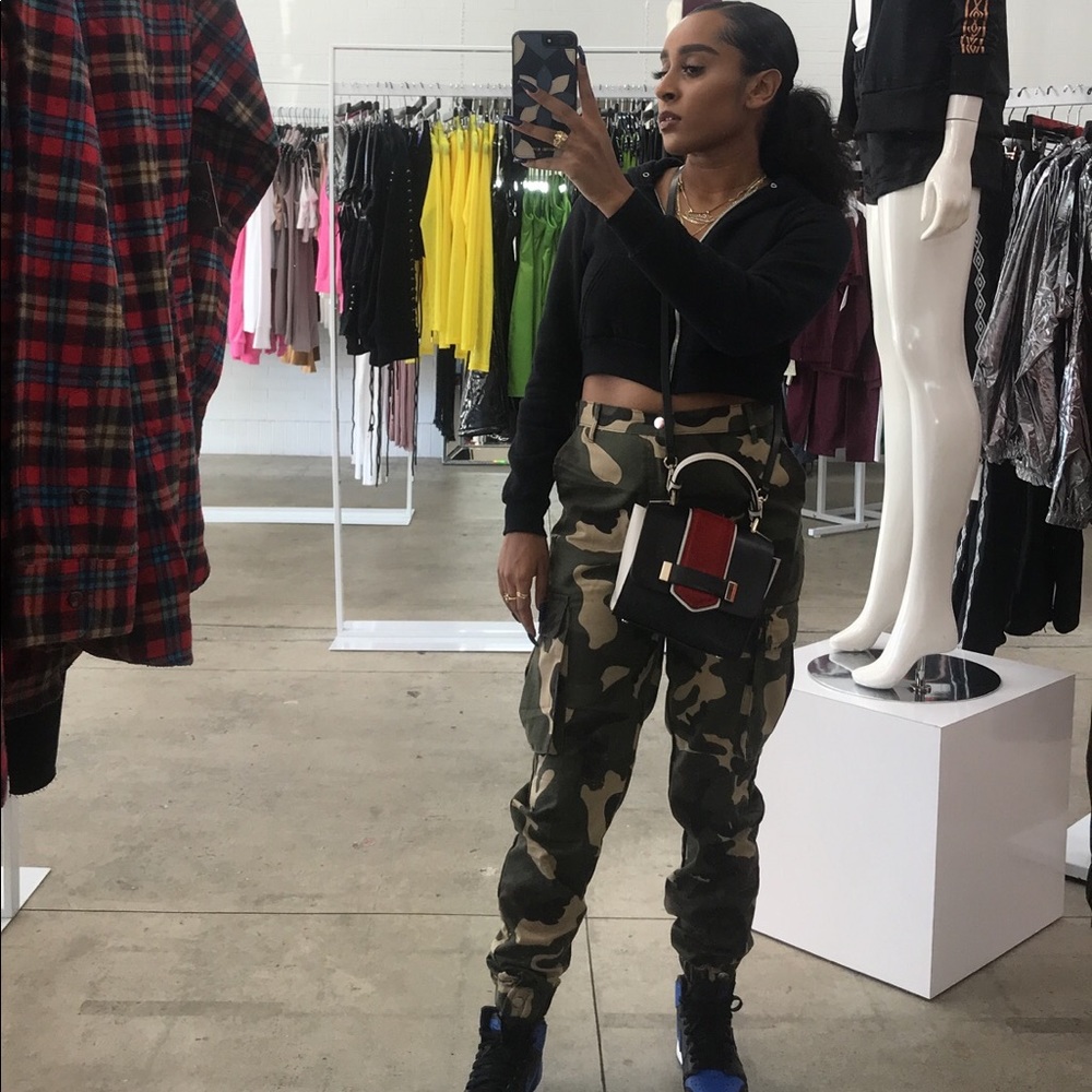 High waisted camo pants